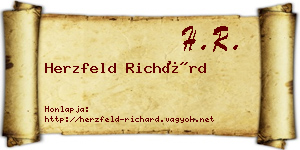 Herzfeld Richárd névjegykártya